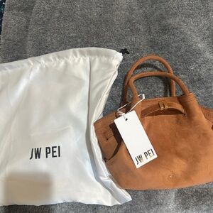 HANA MINI FAUX SUEDE TOTE BAG - BROWN